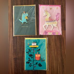 Pack of 3 High End Birthday Greeting Cards Burgoyne Hallmark